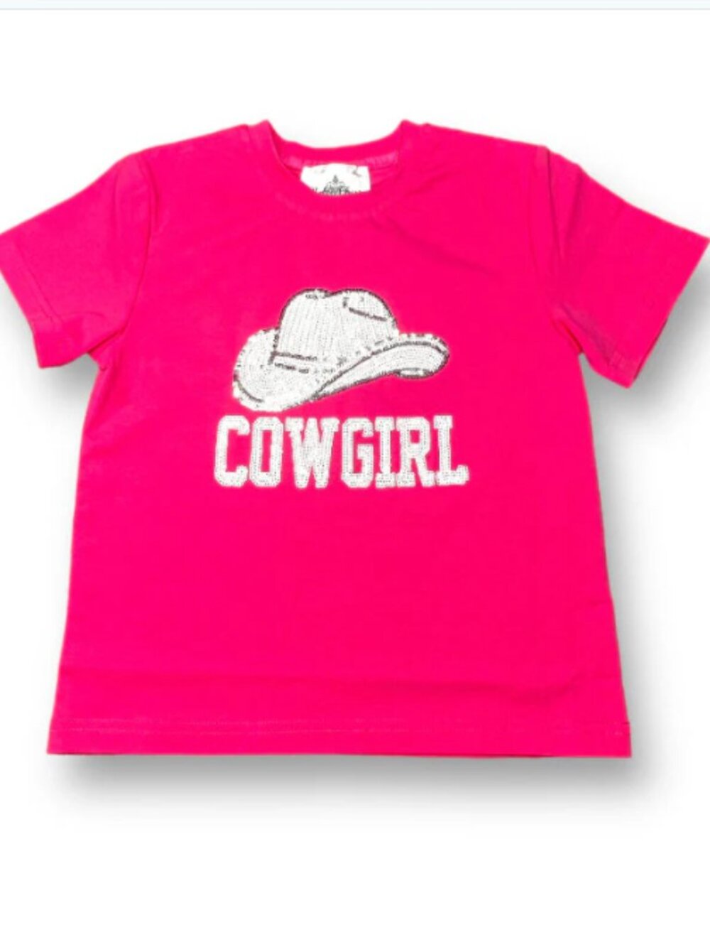 Belle Cher Pink Short Sleeve Cowgirl Sequin shirt Kids 7